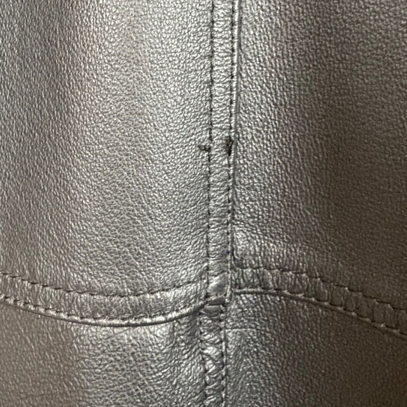 Savannah Black Leather Midi Jacket; Size Large - Picture 9 of 10